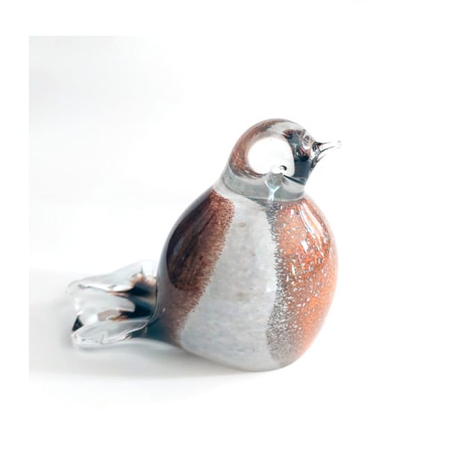 Mini Urn Glasobject Vogel - Robin - Roodborstje - Urn voor as - Urn Hond - Urn Kat - Mini Urn Glas - U29BO