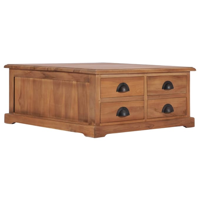 vidaXL - Salontafel - 68x68x30 - cm - massief - teakhout