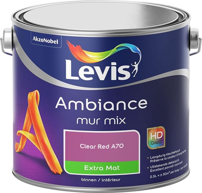 Levis - Ambiance Mur Extra Mat Mix - Clear Red A70 - Mengverf - 2,5 L