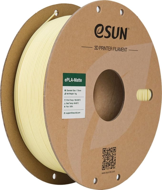 eSun ePLA-Matte Amandel geel / Almond yellow - 1 kg - 1.75 mm - 3D printer en 3D pen filament