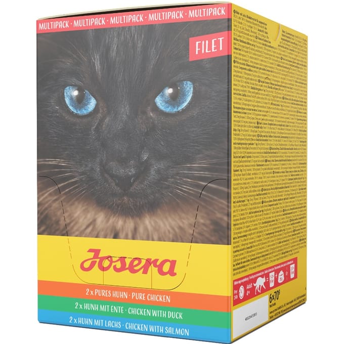 Kattenvoer Josera Multipack - Graanvrij Natvoer met Kip, Eend en Zalm - 6x70gr