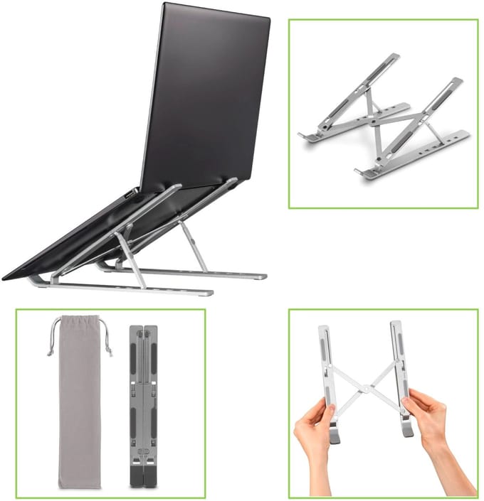 Hama Notebook-stand Aluminium Inklapbaar Kantelb. Tot 39 Cm (15,4) Zilver