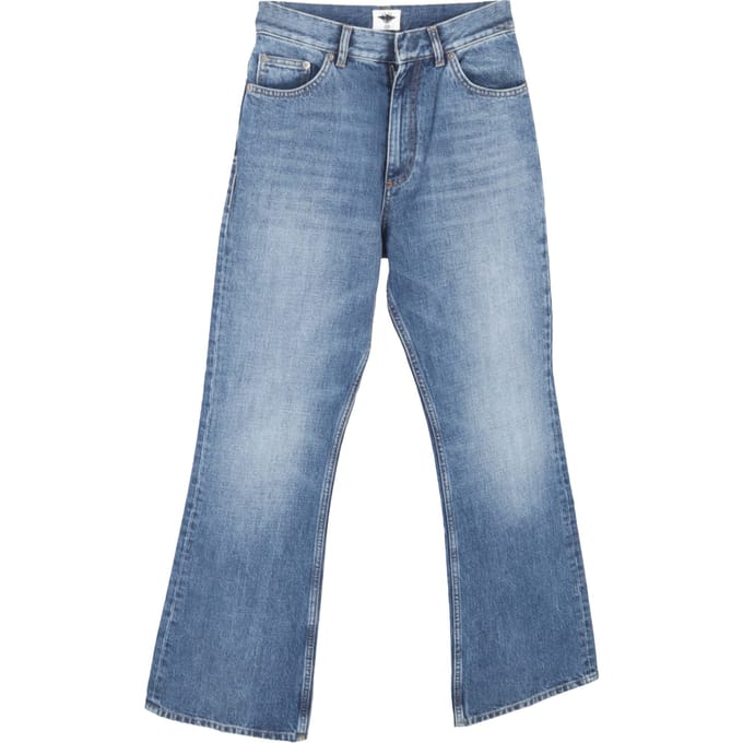 Christian Dior jeans met wijde pijpen in lichtblauw denim