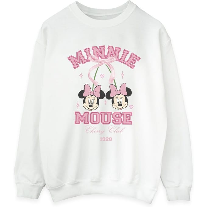 Disney Dames/Dames Cherry Club Minnie Mouse Sweatshirt (Wit)