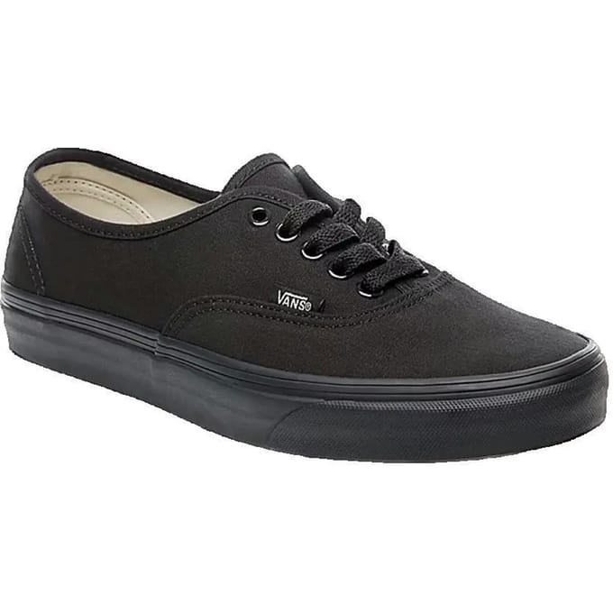 Vans Authentic Unisex True Black Canvas Skate Trainers