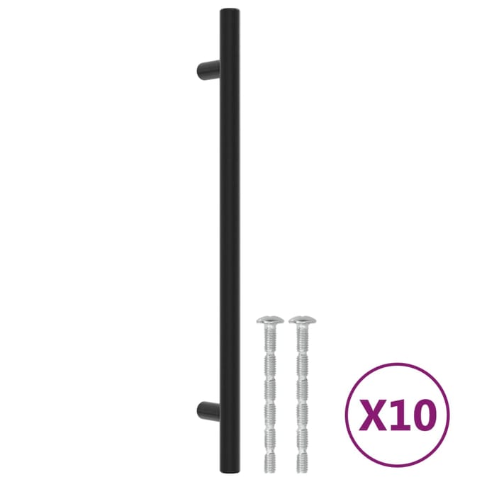 vidaXL - Handvatten - 10 - st - 192 - mm - roestvrij - staal - zwart