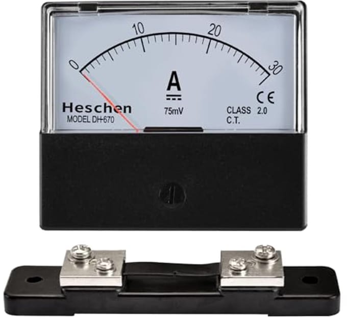 Rechthoekig paneel gemonteerd stroommeter tester 0-30A ampèremeter