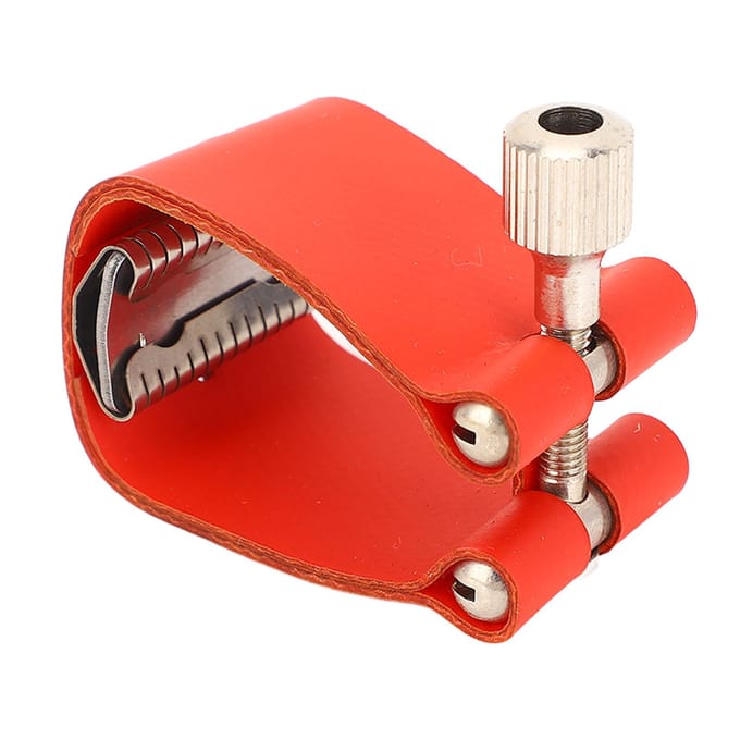 Ligature Bec de Saxophone Sangle en Cuir Rouge Ligature Bec de Saxophone Attache avec Réglage red