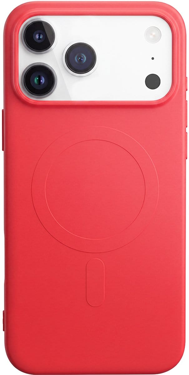 Bigben Connected, Hoesje geschikt voor iPhone 17 Pro Max - Flexibel Siliconen MagSafe Soft Touch Afwerking, Rood