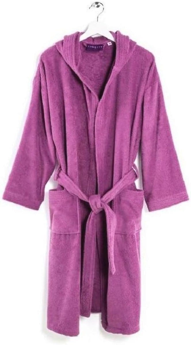 Comfortabele katoenen badjas met capuchon - XL - Blauw