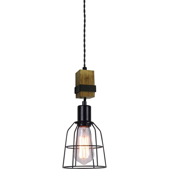 Ponte Hanglamp Zwart E27 - Stijlvol Industrieel Design