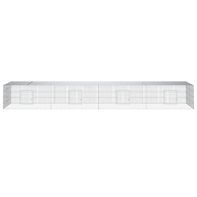 vidaXL - Konijnenkooi - met - 4 - panelen - 433x109x54 - cm - gegalvaniseerd - ijzer