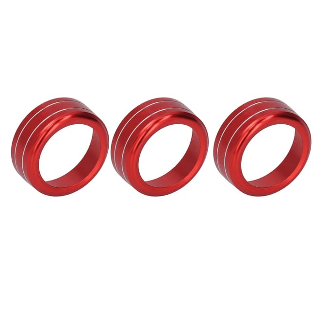 3 Stuks AC Schakelaarknop Ring Cover Trim Rode Middenconsole Interieur Accessoires Vervanging voor Mazda red