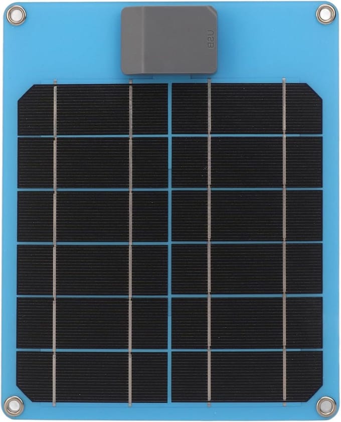 Zonnepaneel - Acculader - Energie Opladen - Weerbestendig Ontwerp - 5 Watt - Blauw
