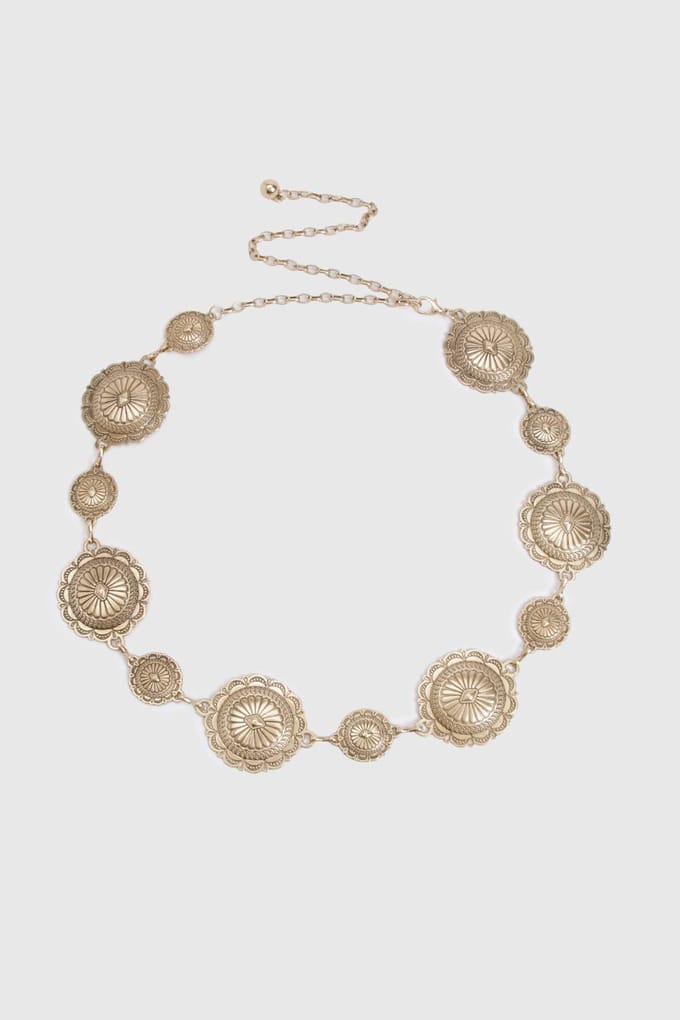 boohoo Dames Western Detail Kettingriem | Goud