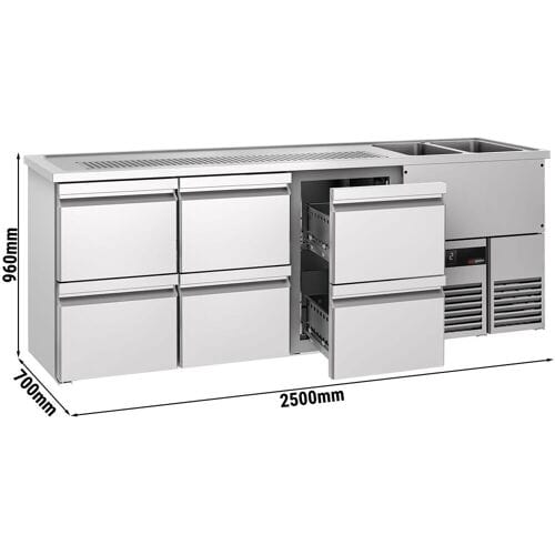 GGM Gastro Biertheke PREMIUM - 2500x700mm - 6 Schubladen