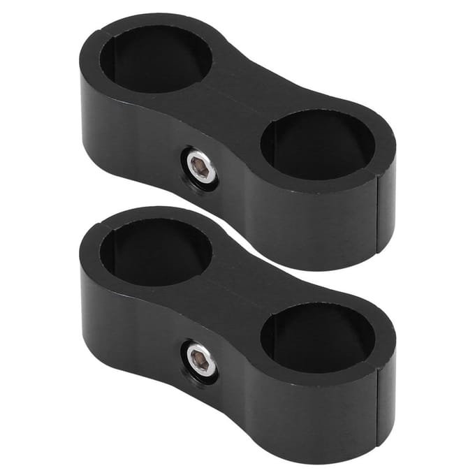 2 stuks AN6 Gevlochten Slang Separator Klem Fitting Adapter Beugel Universeel Black