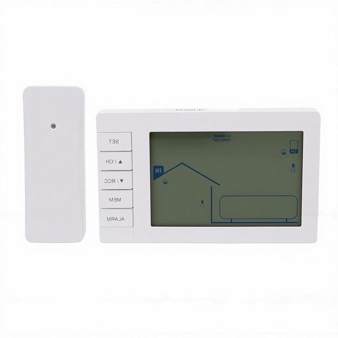 Weerstation Binnen Buiten - Weersmonitor - Omgevingsbewaking - Dubbele Omgevingsmeting - 100m Bereik - Wit
