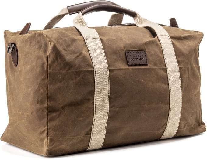 Duffle Bag In Waxed Cotton Made in USA Brown