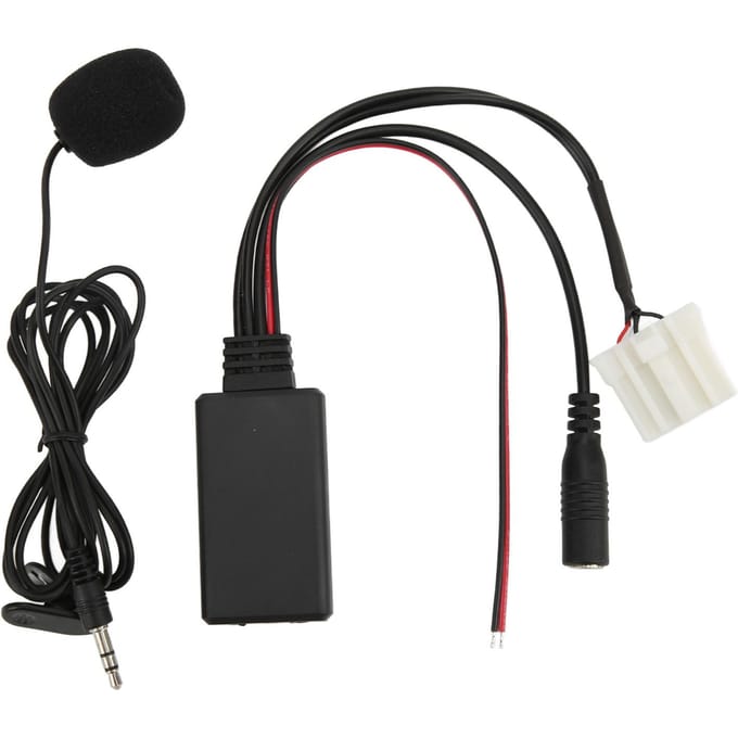 Adaptateur de câble Bluetooth 5.0 AUX IN Microphone mains libres ISO Remplacement pour Mazda MX5 2006 et plus tard black