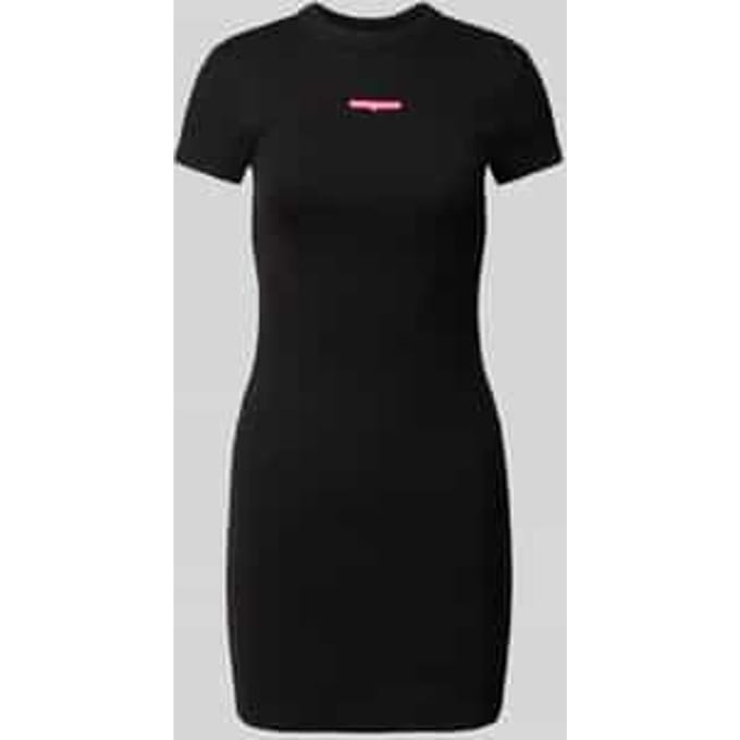 Smalle mini-jurk van ribstof