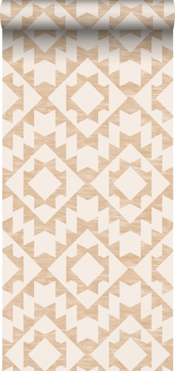 ESTAhome behang Marrakech aztec tapijt beige - 53 cm x 10.05 m - 139550