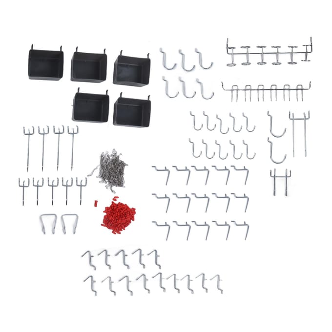 114 stuks Pegboard Haak Assortiment Gereedschapsopslag Organizer Set Kit voor Thuiswerkplaats
