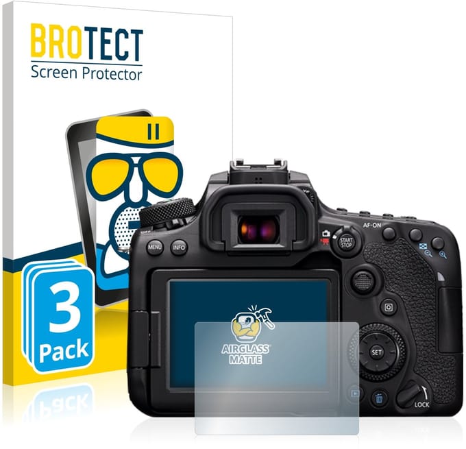 BROTECT - Screenprotector voor Canon EOS 90D - Folie Beschermfolie Beschermglas matte 3 Stuks