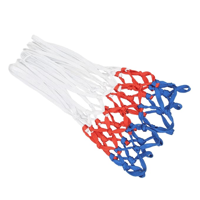 2 stuks Heavy Duty Basketbalnet Vervanging Wit Rood Blauw Kleur Splicing Basketbalring Net white