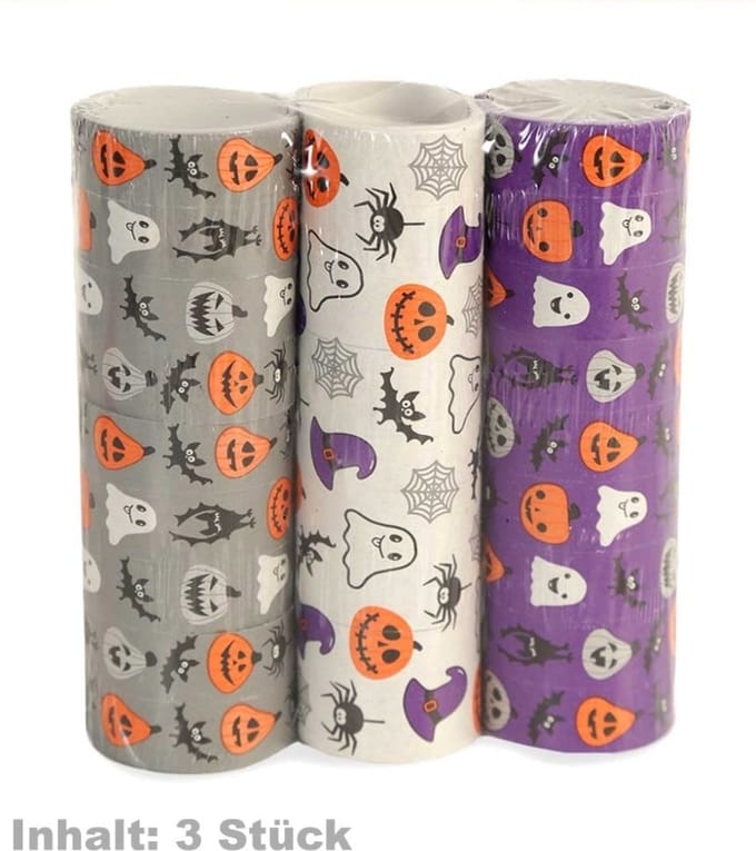 Halloween Serpentine met print - 3 rollen