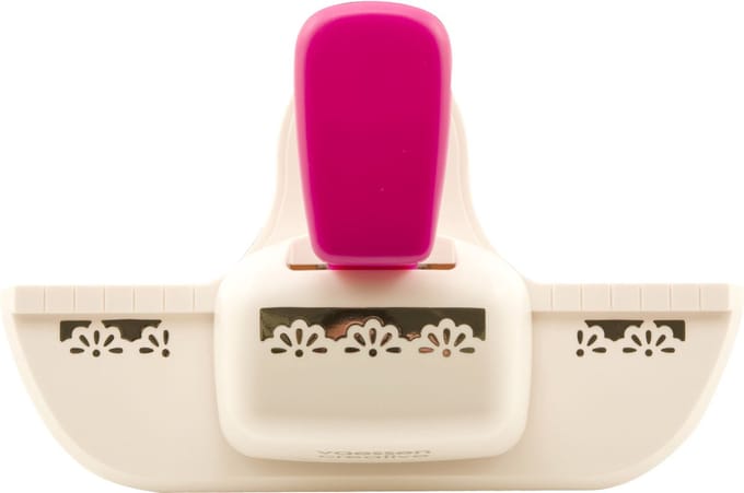 Vaessen Creative Pons - Randpons Halve Madeliefjes - 2 x 4,5 cm - Ivoor