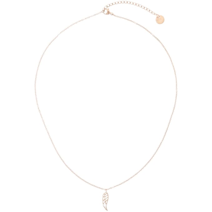 Behave – Ketting – Roségoud vleugelhanger – 42+5 cm – Fijn design