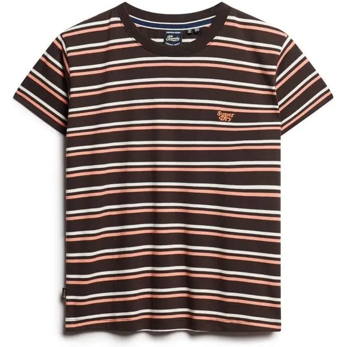 Superdry - Essential gestreept T-shirt met logo - Dames - T-shirts