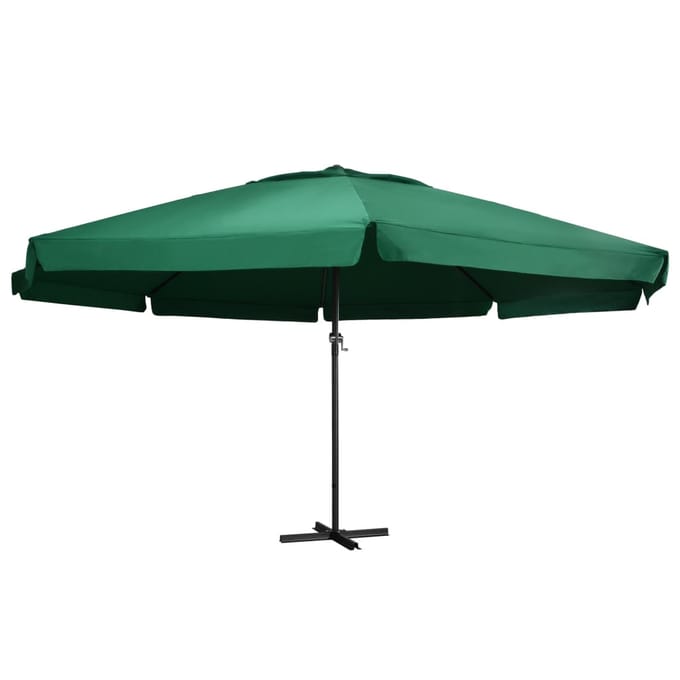 vidaXL - Parasol - met - aluminium - paal - 600 - cm - groen