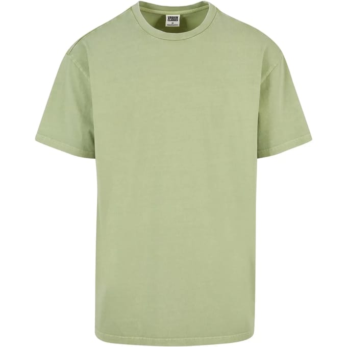 Urban Classics - Heavy Oversized Acid Wash Heren T-shirt - M - Groen