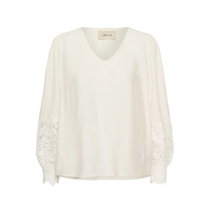 Damesblouse met lange mouwen Cream Tina