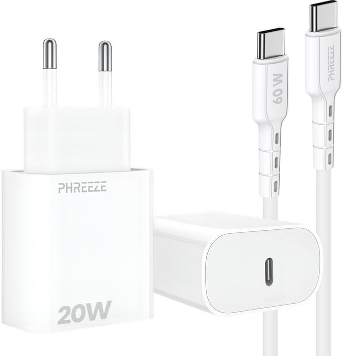 Usb C snellader met usb C kabel 20w - Usb C power adapter - Usb C naar usb C - 1m