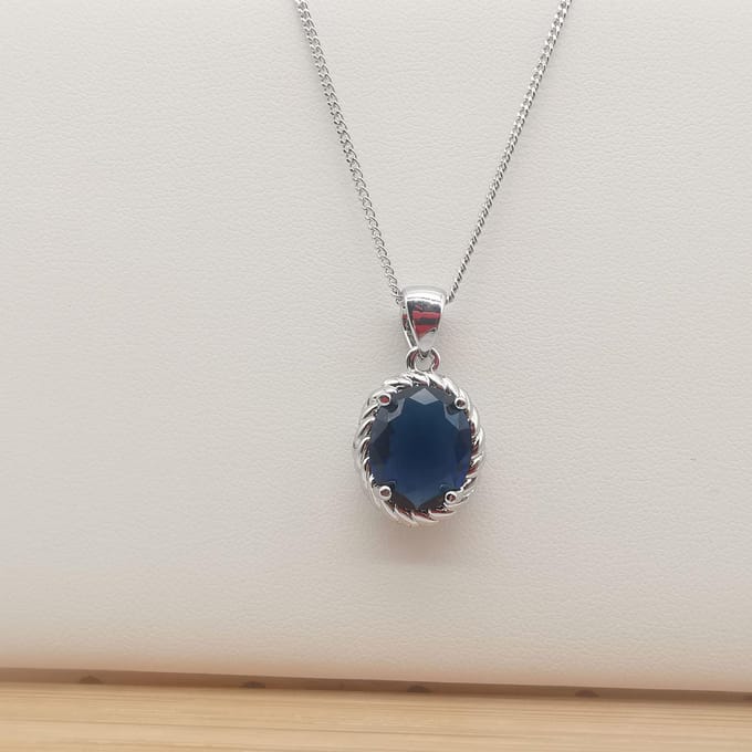 Sieradenset Vierdelig Blauw Kristal Hazeliet Ketting Temperament Oorbellen gray