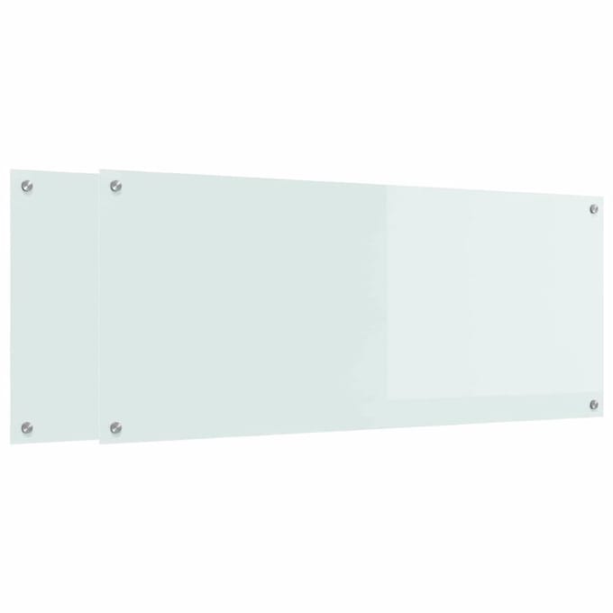 vidaXL - Keukenachterwand - 2 - st - Wit - 120 - x - 50 - cm - gehard - glas