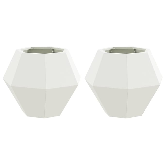 vidaXL Plantenbak 2 st Wit 50 x 50 x 40 cm Staal