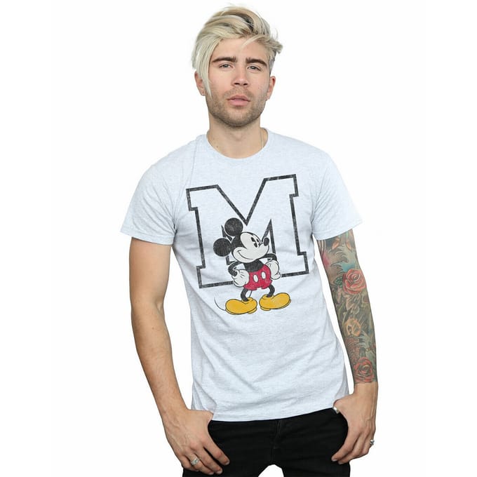 Disney Heren M Mickey Mouse T-Shirt (Sportgrijs)