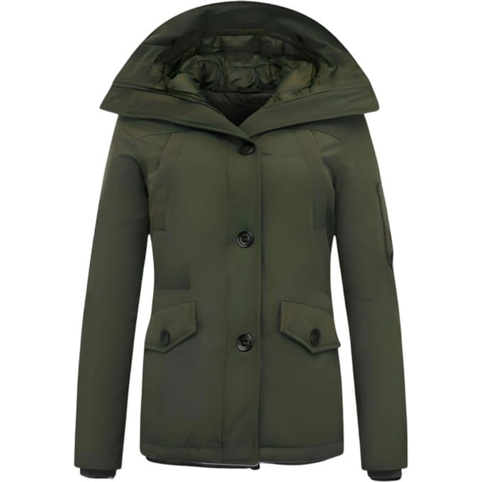 Getailleerde Winterjas Dames met Capuchon - 503 - Groen