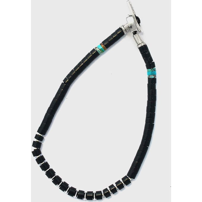 Silver heishi bracelet