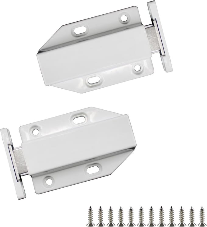 Magnetische Druksluitingen - Kastvangsysteem - Kasten Sluiten - Eenvoudig Openen - 2 Stuks - Wit
