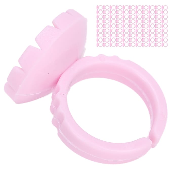100 stuks Wegwerp Wimperlijm Ringbeker Wimperverlenging Lijmhouders Accessoire Roze blauw