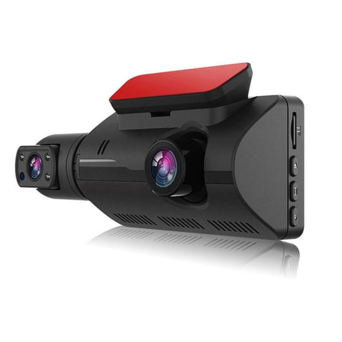 1440P DVR Dashcam Voor & Binnen Dubbele Camera Auto Dashcam 3,5 Inch IPS Scherm Rijrecorder Not Support WIFI zwart