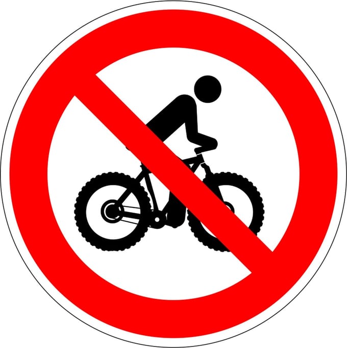 Fatbikes verboden sticker 100 mm