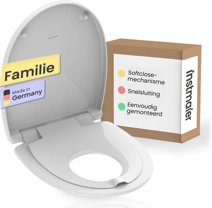 instmaier Alma - Familie WC Bril - Made in Germany - ovale vorm - Duroplast - Wit