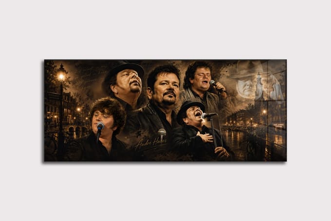 Andre Hazes schilderij op plexiglas 120x50cm