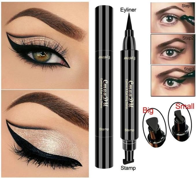 DOUBLE Eyeliner met wing stempel-yeliner Potlood Cosmetische-Eyeliner Tool -Wing Eyeliner -Wing Stamp-
